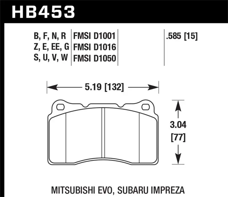 Hawk 03-06 Evo / 04-09 Sti / 09-10 Genesis Coupe (Track) / 2010 Camaro Ss Dtc-70 Race Front Brake Pa 1