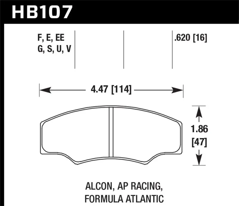 Hawk Cp2361/Cp3228/Cp5104/Cp5144 Ap Racing Dtc-70 Brake Pads 1
