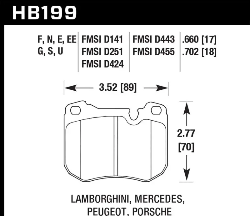 Hawk Performance Brake Pads For 1979–1983 Peugeot 504 Station Wagon – Front Er.1 Compound 1