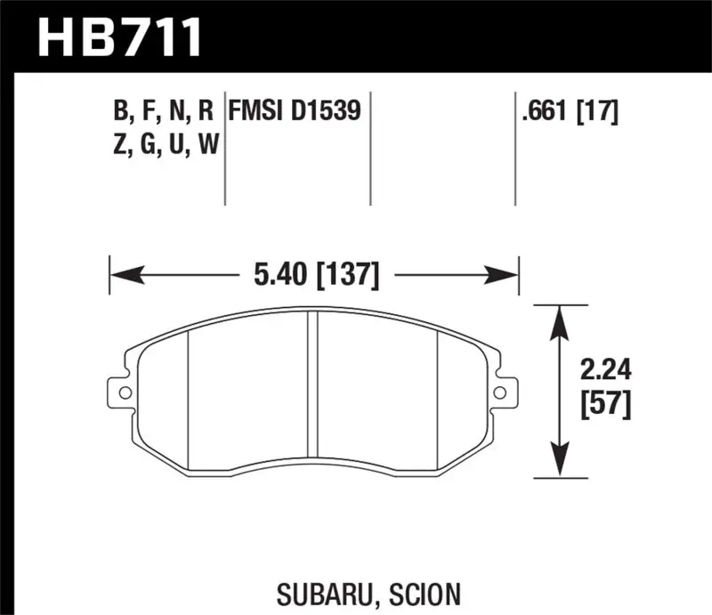 Hawk Performance Ceramic Front Brake Pads For 2013 Subaru Brz & Scion Fr-S – Street-Optimized 1