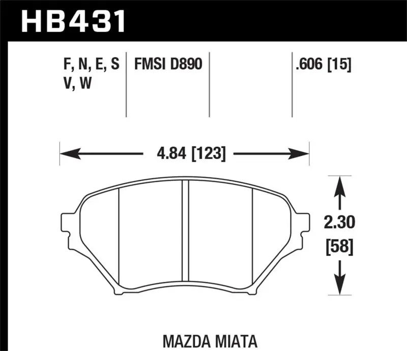 Hawk Performance Front Brake Pads For 2001–2005 Mazda Miata Mx-5 1.8L Base Model – Oe-Style With Clips & Shims (Er-1 Series) 1