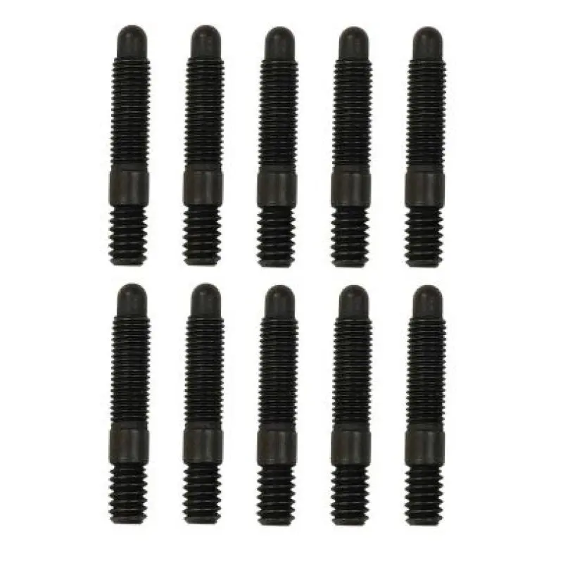Moroso Bullet-Nose Black Oxidized Studs – 1/4"-20 × 1/4"-28 × 1.5" Length (10-Pack) 1