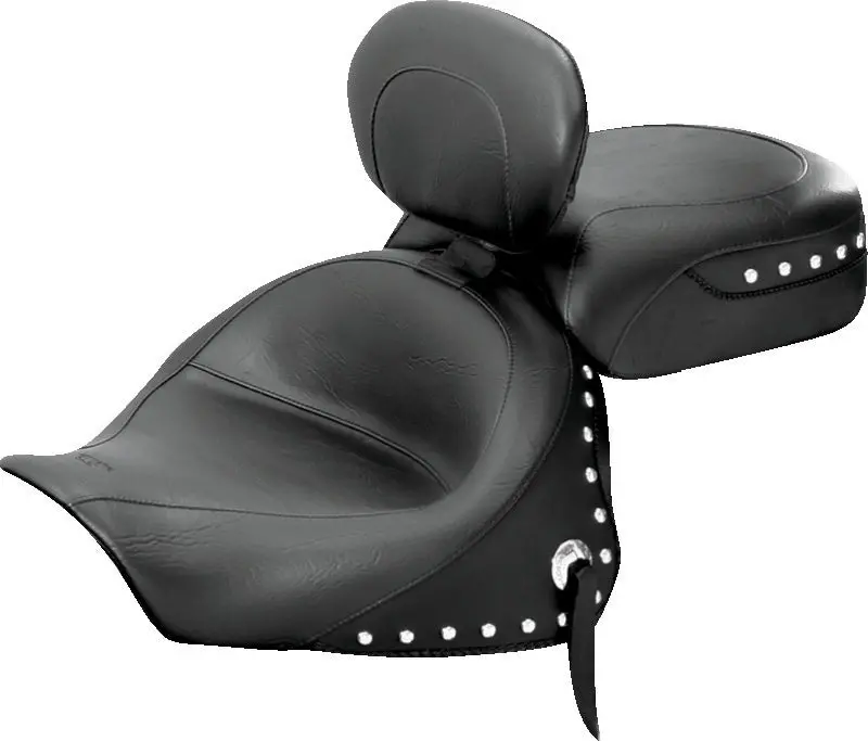 Mustang Two-Piece Seat With Driver Backrest Studs – Fits Kawasaki Vulcan 1600 Classic (2003–2008) & Nomad (2005–2008) 1