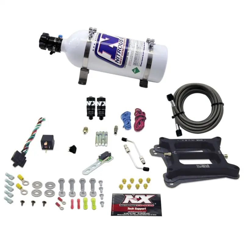 Nitrous Express Hitman Plus 4-Barrel Wet Nitrous System (4150 Flange, 50–200 Hp Range, Includes 5-Lb Bottle) 1