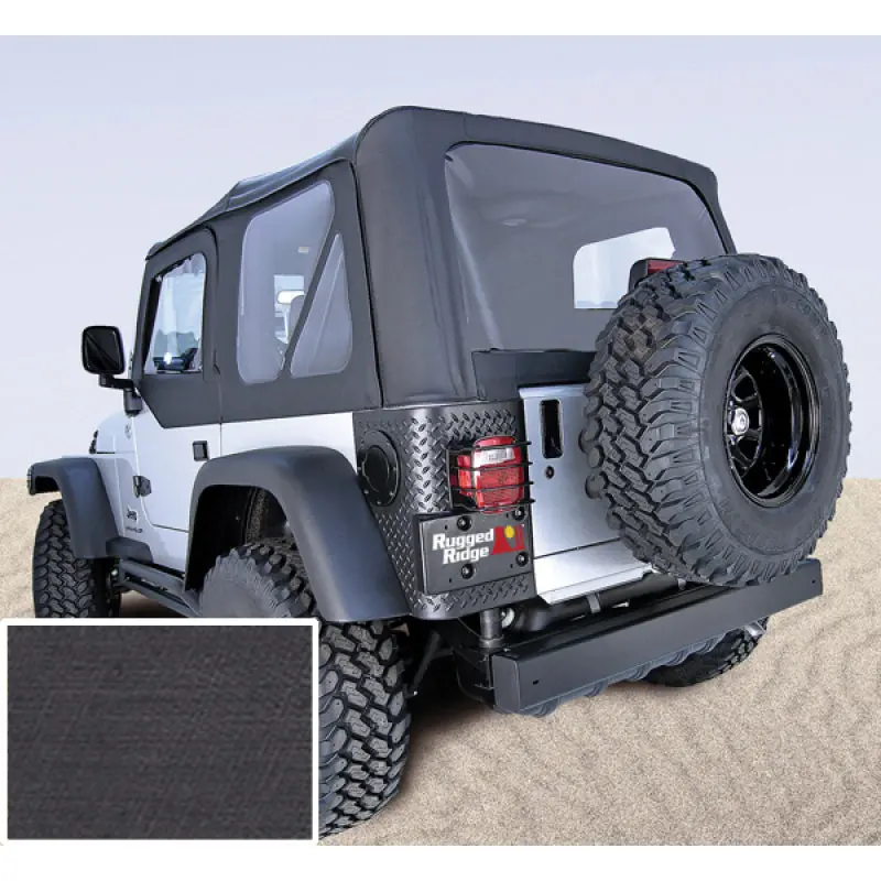 Rugged Ridge S-Top Door Skins With Clear Vinyl Windows – Black Finish For 1997–2002 Jeep Wrangler Tj 1