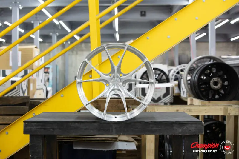 Vossen X Champion Rs74 Forged Wheel — 22×10, Et54, 5×130 — Brushed & Gloss Clear Finish — Taycan-Optimized Front Fitment 1