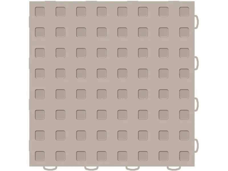 Weathertech Techfloor Modular Floor Tile – 12X12 Inches, Raised Square Texture, Tan Color 1