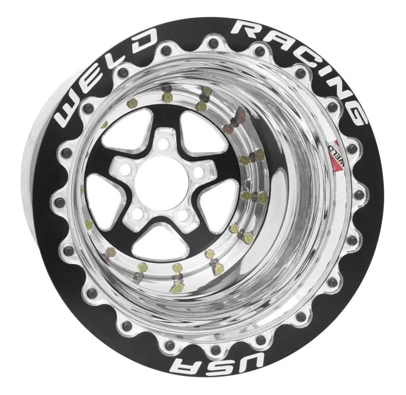 Weld Alumastar 2.0 Forged Racing Wheel: 15X10 Inches, 5X4.75 Bolt Pattern, 5-Inch Backspace, Black Double Beadlock Mt Finish 1
