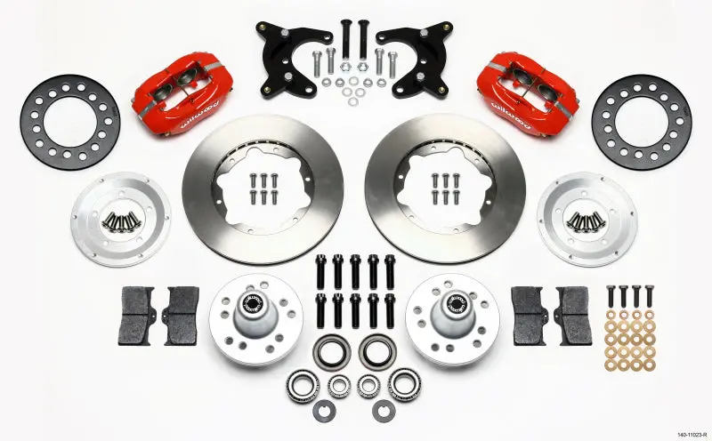 Wilwood Forged Dynalite Front Brake Kit – 11" Red Calipers, Fits 1965–1972 Chrysler A-Body With 10" Drum Rear 1