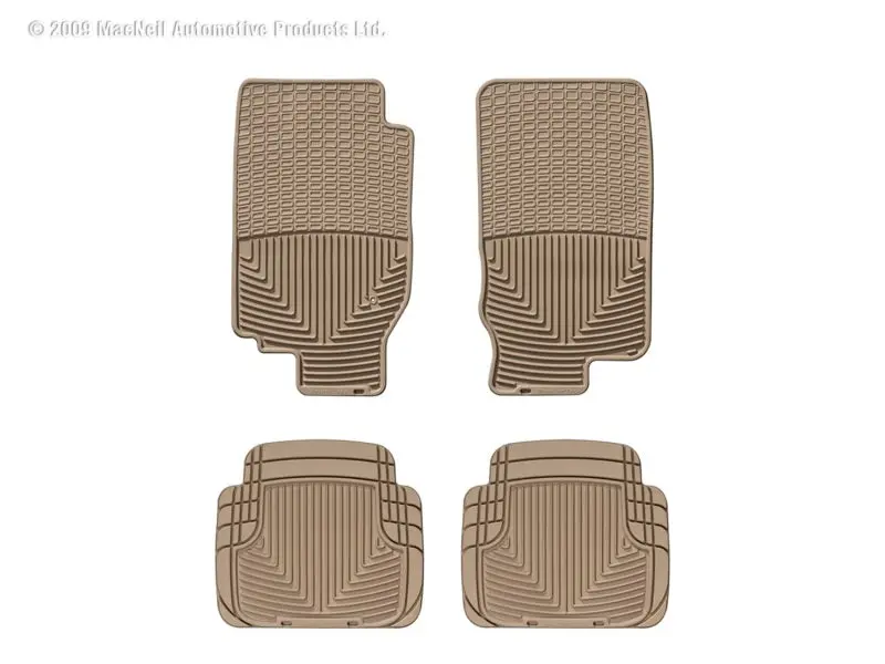 Wt Rubber Floor Mats – Front Row, Tan Color – Durable All-Weather Interior Protection 1